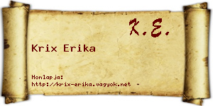 Krix Erika névjegykártya